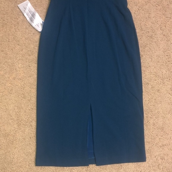 Dress‎ the Population Vanessa Plunging Halter Bodycon Midi Dress Peacock Blue S - Picture 9 of 12